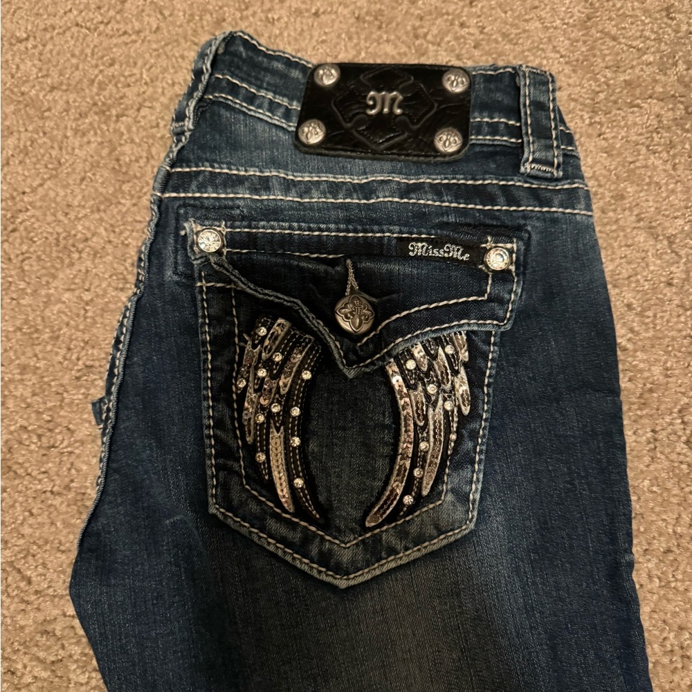 Miss Me Signature Rise Skinny Dark Blue Jeans